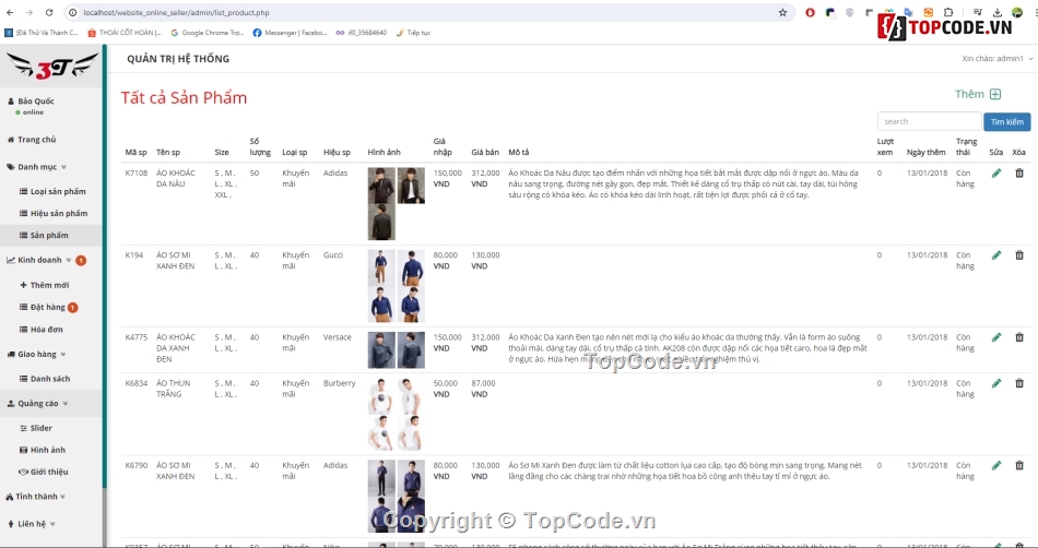 Đồ án web PHP,code đồ án web bán hàng bằng PHP,code bán áo quần,web bán quần áo,website thời trang,quần áo